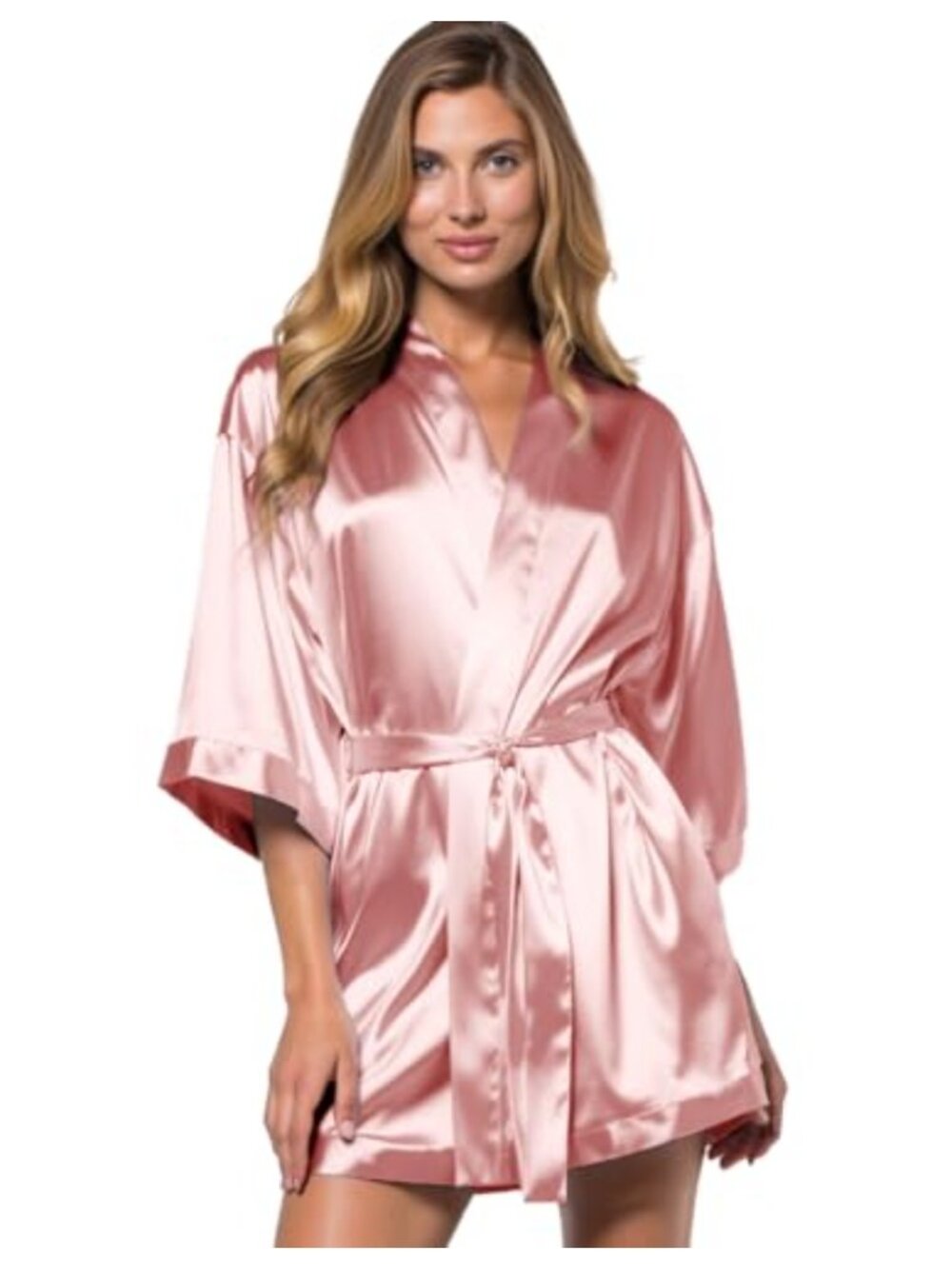 Satin Kimono Robe Bridal Party Wedding Bride Bridesmaid Lightweight
